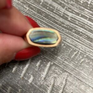 Kendra Scott Mel Cocktail Abalone Shell Rose Gold Ring
